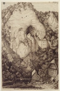 Slottet Predjama eller Lueg, XII timer fra Trieste av Karl Friedrich Schinkel