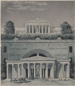 En fyrstes residens. Innkjørsel til slottet av Karl Friedrich Schinkel
