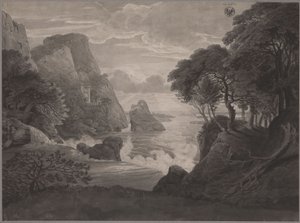 Klippekystlandskap med et slott av Karl Friedrich Schinkel