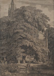 Gotisk kirke blant Oaks, 1810. av Karl Friedrich Schinkel