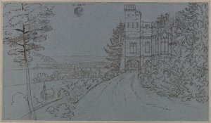 Köstritz. Kunstig ruin i slottsparken (?) av Karl Friedrich Schinkel
