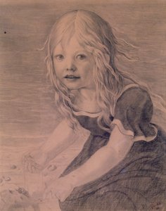Portrett av kunstnerens datter, Marie, ved kysten