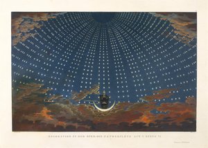 Scenografi for operaen Tryllefløyten av Wolfgang Amadeus Mozart, 1847-1849. av Karl Friedrich Schinkel