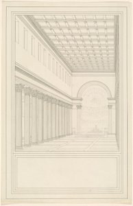 Skibet og Apsis, uten transept, av en katedral for Berlin av Karl Friedrich Schinkel
