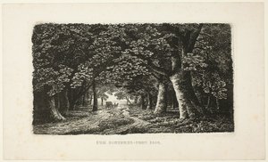 Skogsvei med en trener av Karl Friedrich Schinkel