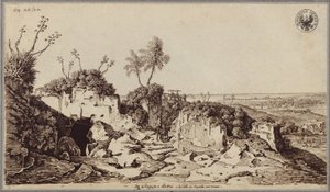 Mellom Syrakus og Lentini med utsikt mot Augusta og havet av Karl Friedrich Schinkel