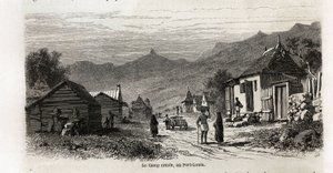 Leir-kreolen, ved Port Louis, tegning av Karl Girardet (1813-1871), for å illustrere Alfred Verneys opphold på Mauritius i 1861. Gravering i "" Le tour du monde", redigert av Edouard Charton av Karl Girardet