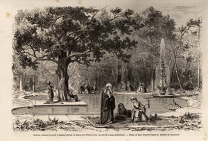 Kiefen til kvinnene i serailen i Flamour-Javuzu (Flavour Javuzu), i palasset i Konstantinopel (dagens Itamboul), Tyrkia, tegning av Karl Girardet (1813-1871), for å illustrere et besøk til serailet i 1860 , av en anonym kvinne. Gravering i "