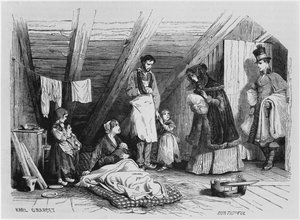 Besøker de fattige, illustrasjon fra 'Le Magasin Pittoresque', Paris, 1844