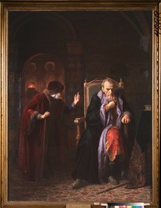 Tsar Ivan IV the Terrible (1530-1584) og hans sykepleier (Tsar Ivan the Terrible and his sykepleier) - Maleri av Karl Bogdanovich Wenig (1830-1908), olje på lerret av Karl Gottlieb Wenig