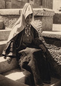 Betlehem, gift kvinne fra Betlehem (s/hvitt bilde)