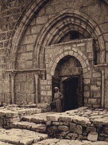 Jerusalem, Jomfrugravens kirke, Portal (s/hvitt-bilde) av Karl Grober