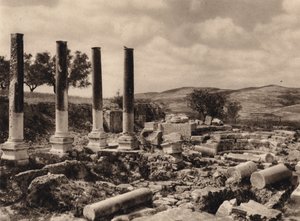 Samaria, ruinene av Herodes palass (s/hvitt bilde)