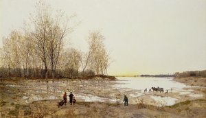 A Flooded Wooded Landscape, ca. 1875-80 (olje på lerret) av Karl Heffner