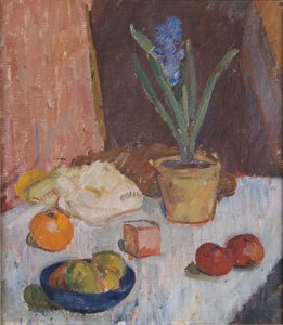Komposisjon med Hyacinth, Fruits og Blue Bowl av Karl Isakson