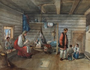 I et landsbyhus, 1841