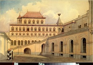 Terem-palasset i Kreml i Moskva - Terem-palasset i Kreml i Moskva - Verk av Karl Ivanovich Rabus (1800-1857), akvarell på papir, ca. 1830-1840 - russisk kunst av Karl Ivanovich Rabus