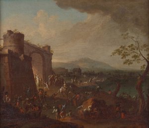 Messe foran en byport av Karl Josef Aigen