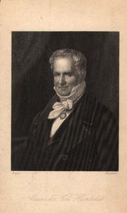 Alexander von Humboldt (1769-1859), gravert av Hinchliff (litho) av Karl Joseph (after) Begas