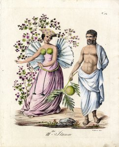 Mann og kvinne av VIII-stammen (trykk) av Karl Joseph Brodtmann