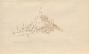 Lindenfels slott nær Weinheim i Odenwald av Karl Julius Von Leypold