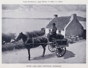 Irish Car and Cottage, Donegal (s/hvitt-bilde) av Karl Karlovich Piratsky