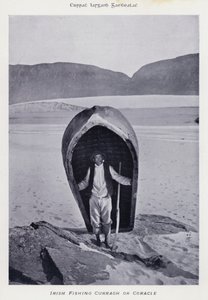 Irish Fishing Curragh eller Coracle (s/hvitt bilde) av Karl Karlovich Piratsky