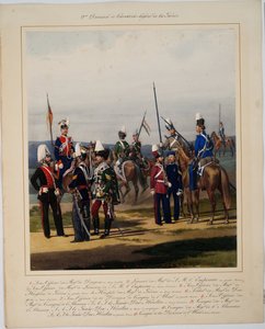 La 2eme division de la cavalerie legere - The 2nd Guard Cavalry Division - Piratsky, Karl Karlovich (1813-1889) - 1867 - Fargelitografi - 56x45 - Privat samling av Karl Karlovich Piratsky