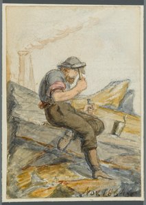Stone Worker, 1864 (wc over svarte medieundertegning)
