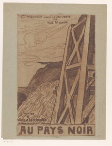 Fjelllandskap med industribygg Tittelside for: Lemonnier, Au Pays Noir, [1885] av Karl Meunier