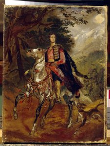 Portrett av grev Anatole Nikolaievich Demidov (Demidoff), første prins av San Donato (1812-1870). Maleri av Karl Pavlovich Briullov (Bryullov) (1799-1852), olje på lerret, ca. 1831. Russisk kunst av Karl Pavlovich Bryullov