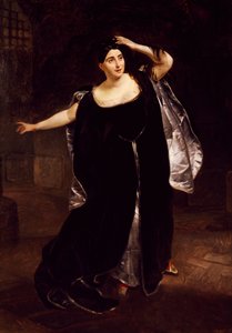 Giuditta Pasta (1797-1865), italiensk sopran, i den gale scenen til Anna Bolena, fra operaen av Gaetano Donizetti av Karl Pavlovich Bryullov