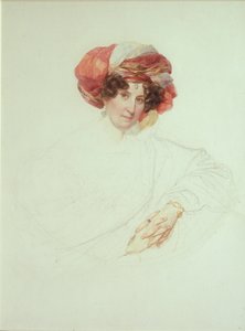 Kvinne i turban. Portrett av grevinne Maria Grigoryevna Razumovskaya 1772-1865, født Vyazemskaya, 1827-1830 av Karl Pavlovich Bryullov