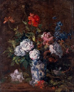 En haug med blomster av Karl Pierre Daubigny