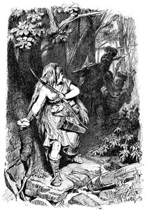 En teutonsk jomfru forfulgt av romerne, c1880-1882