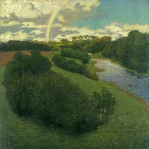 Landskap med regnbue i Alster av Karl Wilhelm Arthur Illies