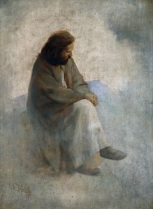 Selvportrett som Kristus, av Diefenbach, Karl Wilhelm (1851-1913). Olje på lerret