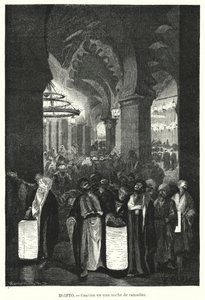 Kveldsbønner under Ramadan, Egypt (litho)