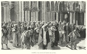 Middagsbønner i Asyut, Egypt (litho)
