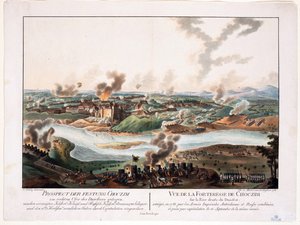 Beleiringen av Khotyn (Chocim, Chotyn, Hotin, Choczim ou Khotine, Ukraina) i 1788 - Schuetz, Carl (1745-1800) - 1788 - Kobberstikk, akvarell - 36,6x48,3 - Privat samling av Karl von (after) Schutz