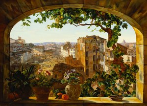 Piazza Barberini, Roma, 1830 av Karl von Bergen