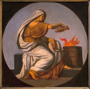 Allegori om brann. Maleri av Karoly Lotz (1833-1904), olje på lerret. Ungarsk kunst