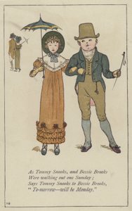 Som Tommy Snooks og Bessie Brooks (farge litho) av Kate (after) Greenaway