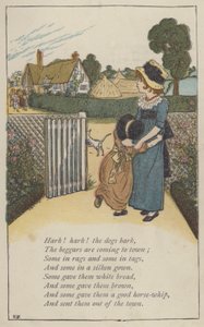 Hark! hark! hundene bjeffer (farge litho)