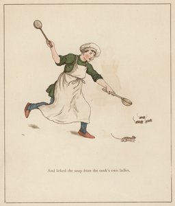Kate Greenaway-illustrasjon for The Pied Piper of Hamelin av Robert Browning (litho-farge) av Kate (after) Greenaway