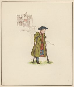 Kate Greenaway-illustrasjon for The Pied Piper of Hamelin av Robert Browning (litho-farge) av Kate (after) Greenaway