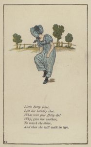 Little Betty Blue (farge litho) av Kate (after) Greenaway
