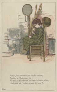 Lille Jack Horner satt i hjørnet (farge litho)