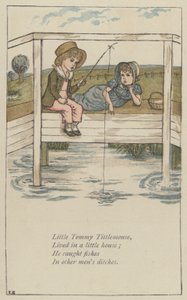 Lille Tommy Tittlemus (farge litho) av Kate (after) Greenaway