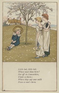 Lille gutt, liten gutt (farge litho) av Kate (after) Greenaway